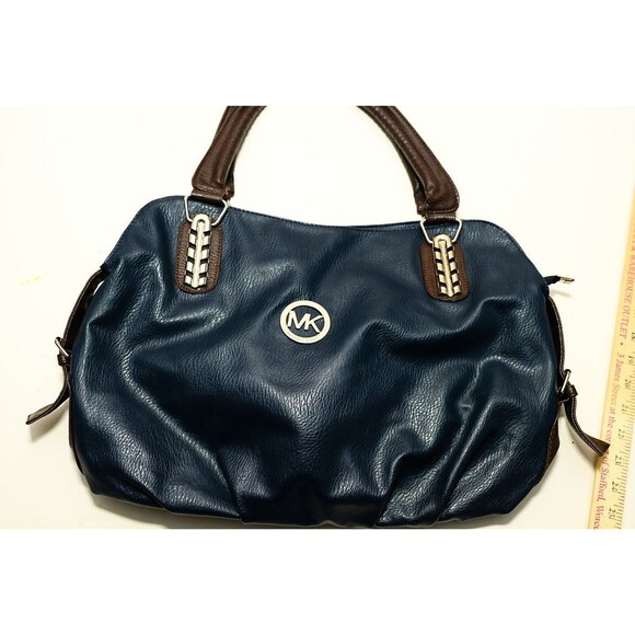 Handbag Blue purse pocket book shoulder - Picture 2 of 14